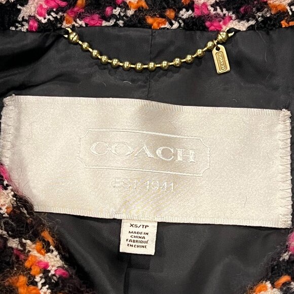 Coach Bonnie Cashin Archive Plaid Boucle Tweed Coat, XS - Picture 2 of 11